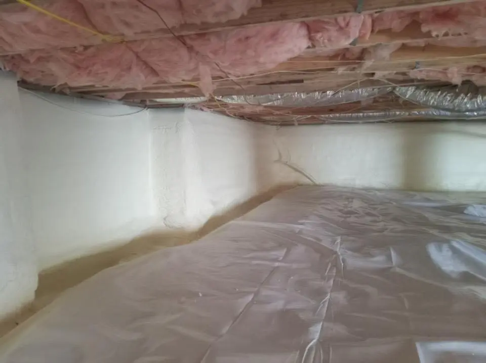 Crawl space encapsulation with closed-cell spray foam for Roof Waterproofing in Nazareth